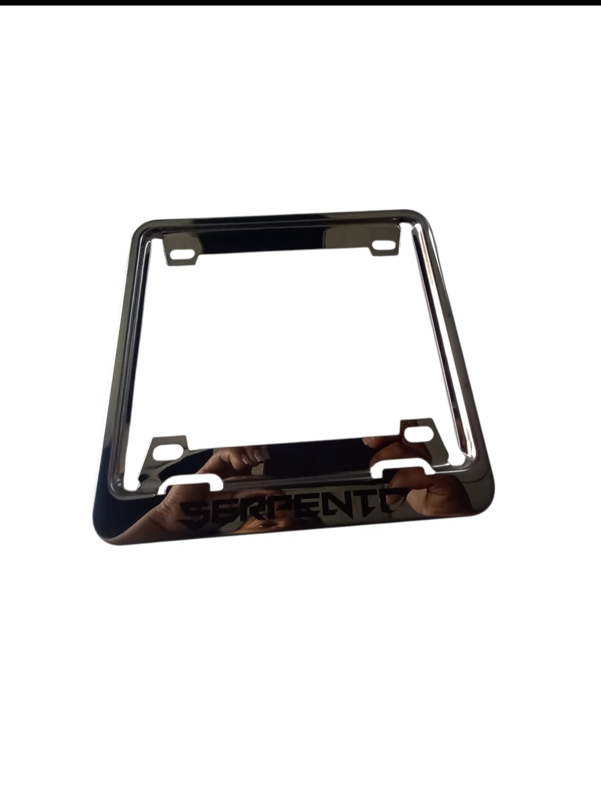 PORTAPLACA METALICO CROMADO - imagen 1