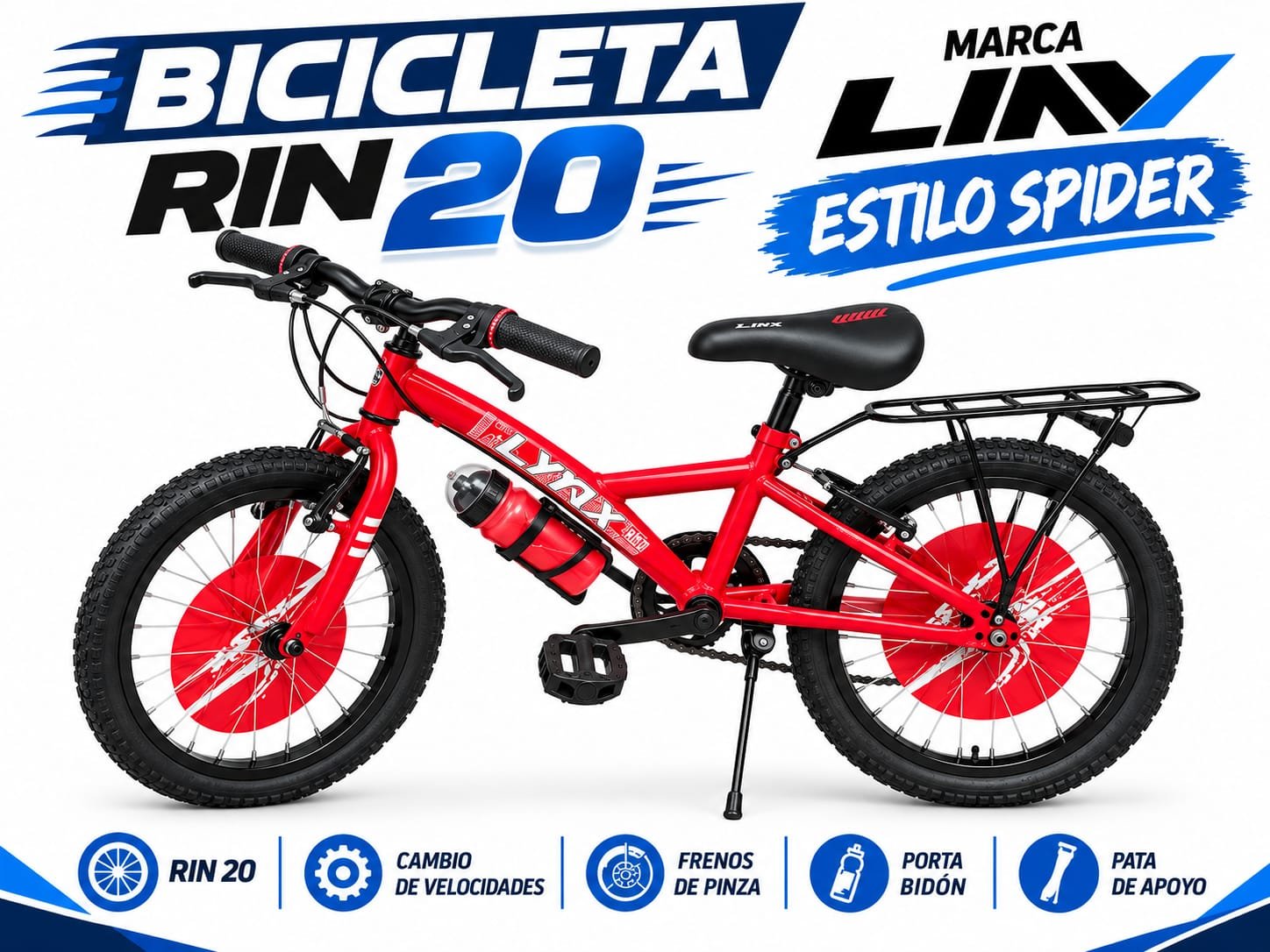 BICICLETA MTB SPIDER RIN 20 18 VELOCIDADES - imagen 1