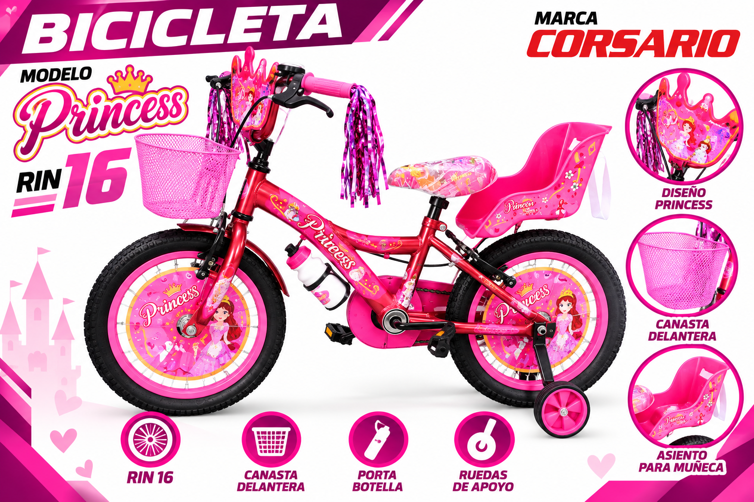 BICICLETA RIN 16 PRINCESS - imagen 1