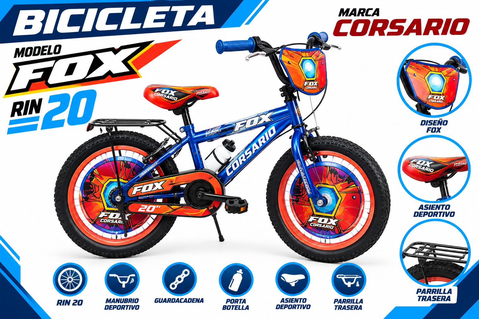 BICICLETA RIN 20 DIRECTA FOX - imagen 1