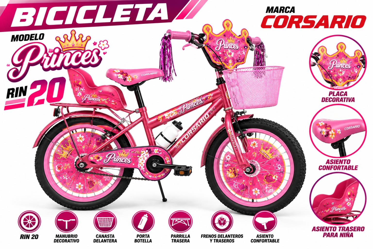 BICICLETA RIN 20 PRINCESS - imagen 1