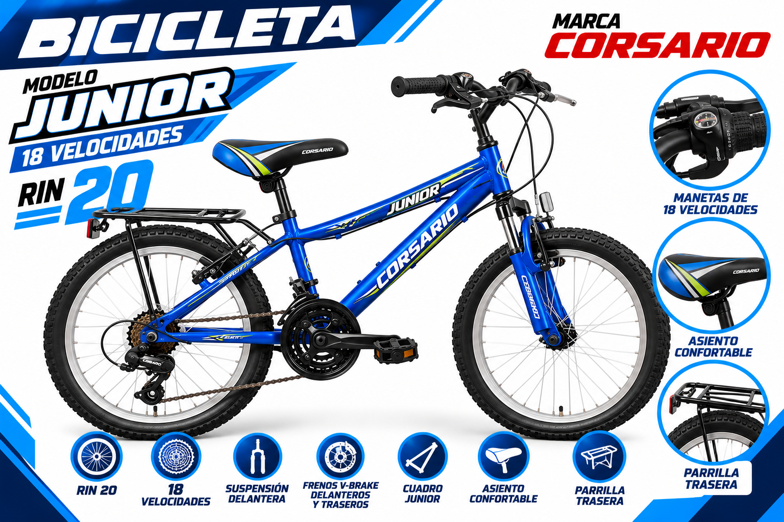 BICICLETA RIN 20 DE 18 VELOCIDADES - imagen 1