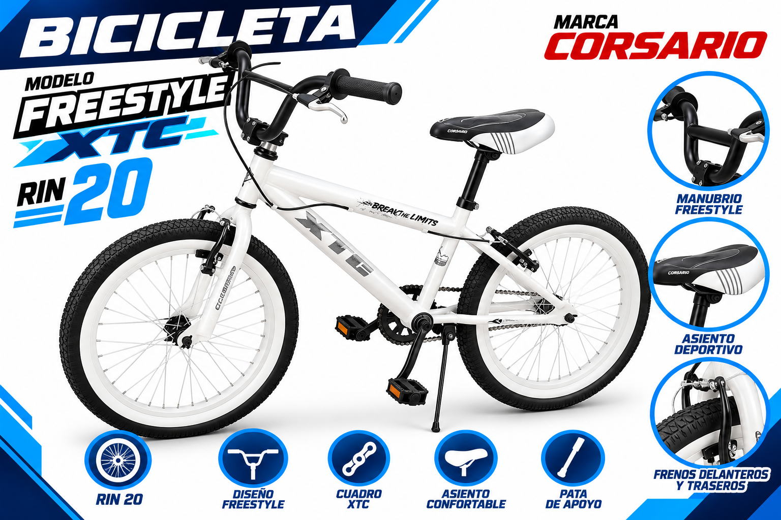 BICICLETA RIN 20 FREESTYLE XTC PINTADA - imagen 1