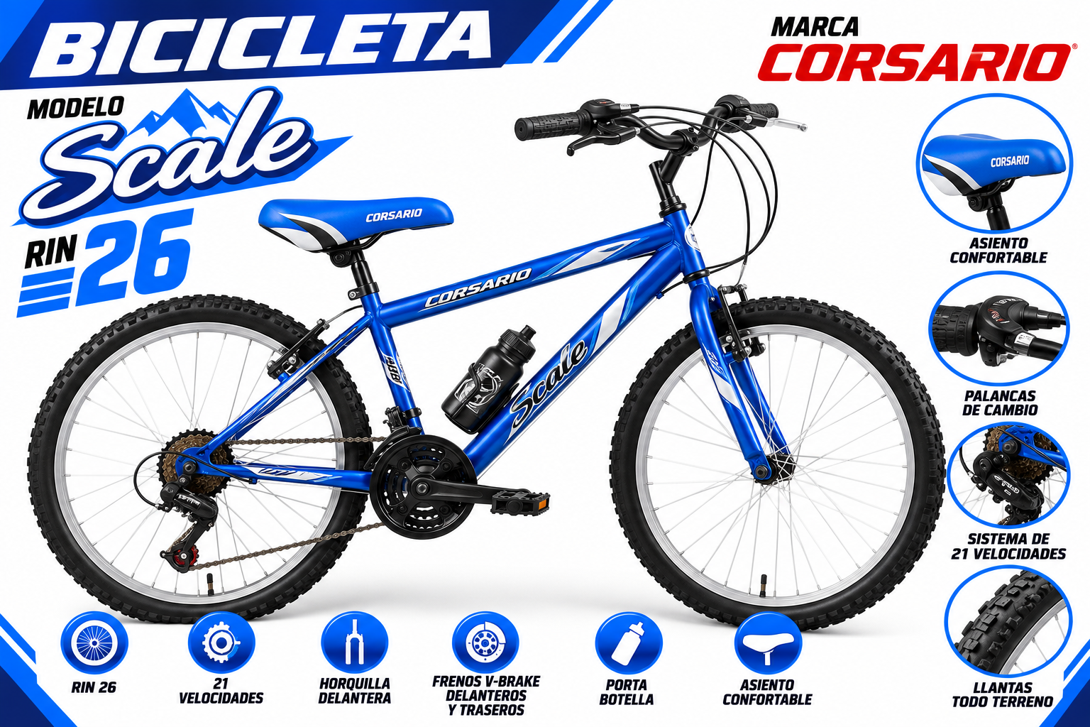 BICICLETA RIN 26 SCALE 18 VELOCIDADES - imagen 1