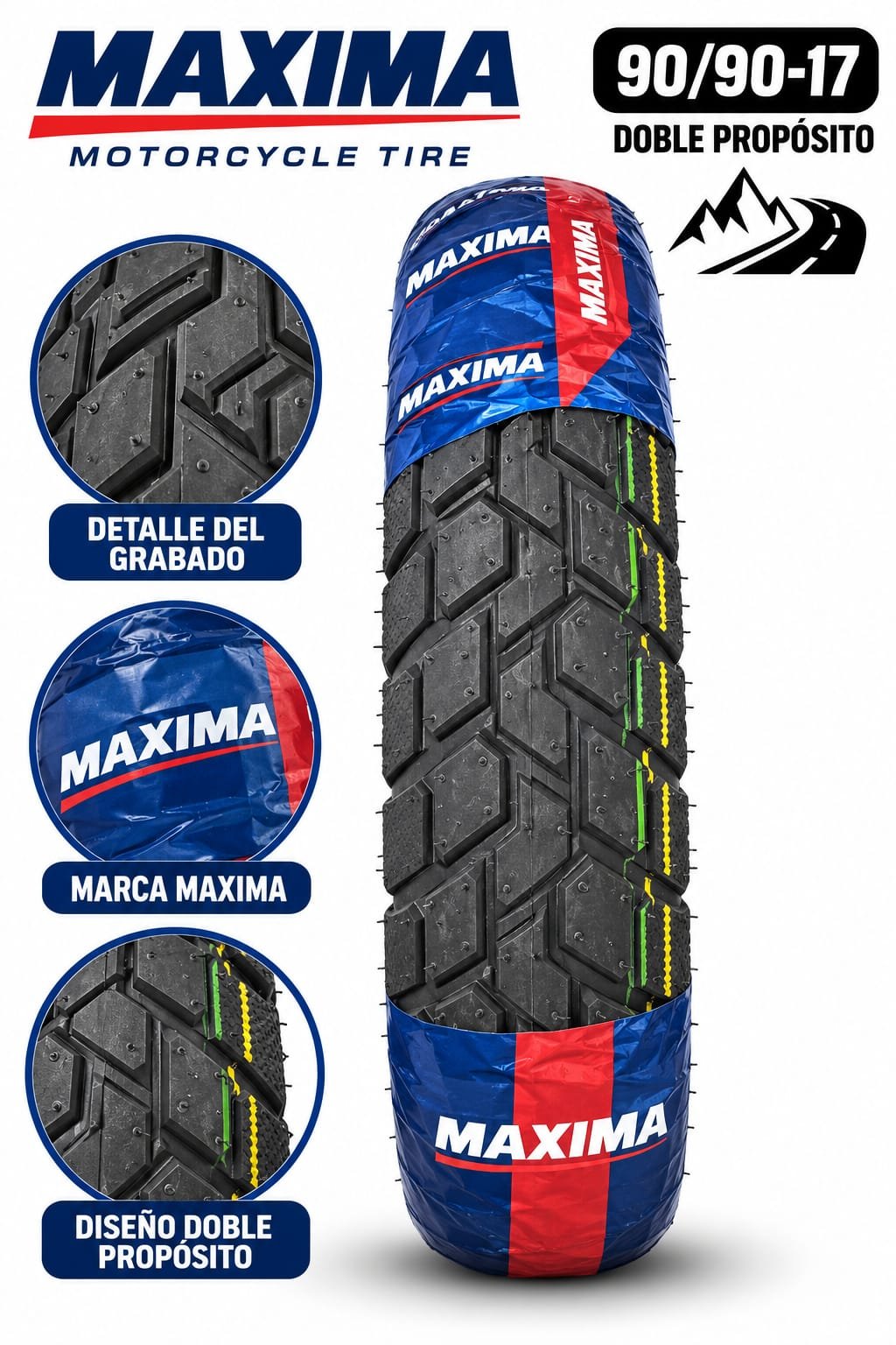 LLANTA 90/90-17 DP PG09T - imagen 1