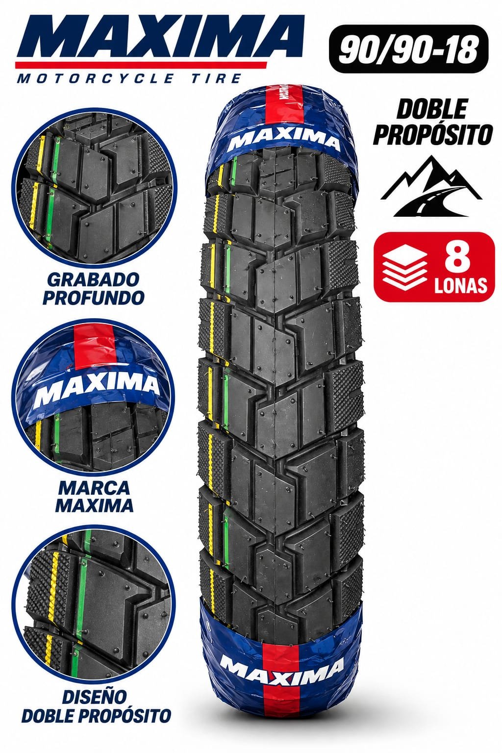 LLANTA 90/90-18 DP REF:M002 - imagen 1